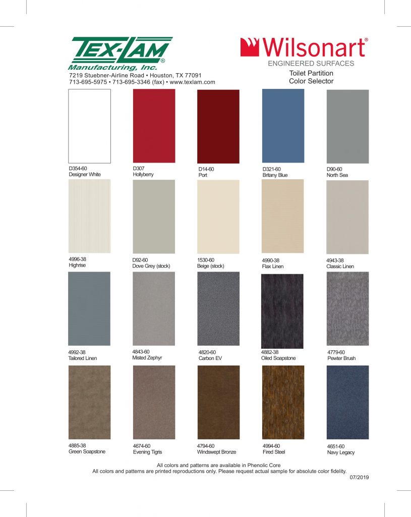 Laminate Colors Texlam